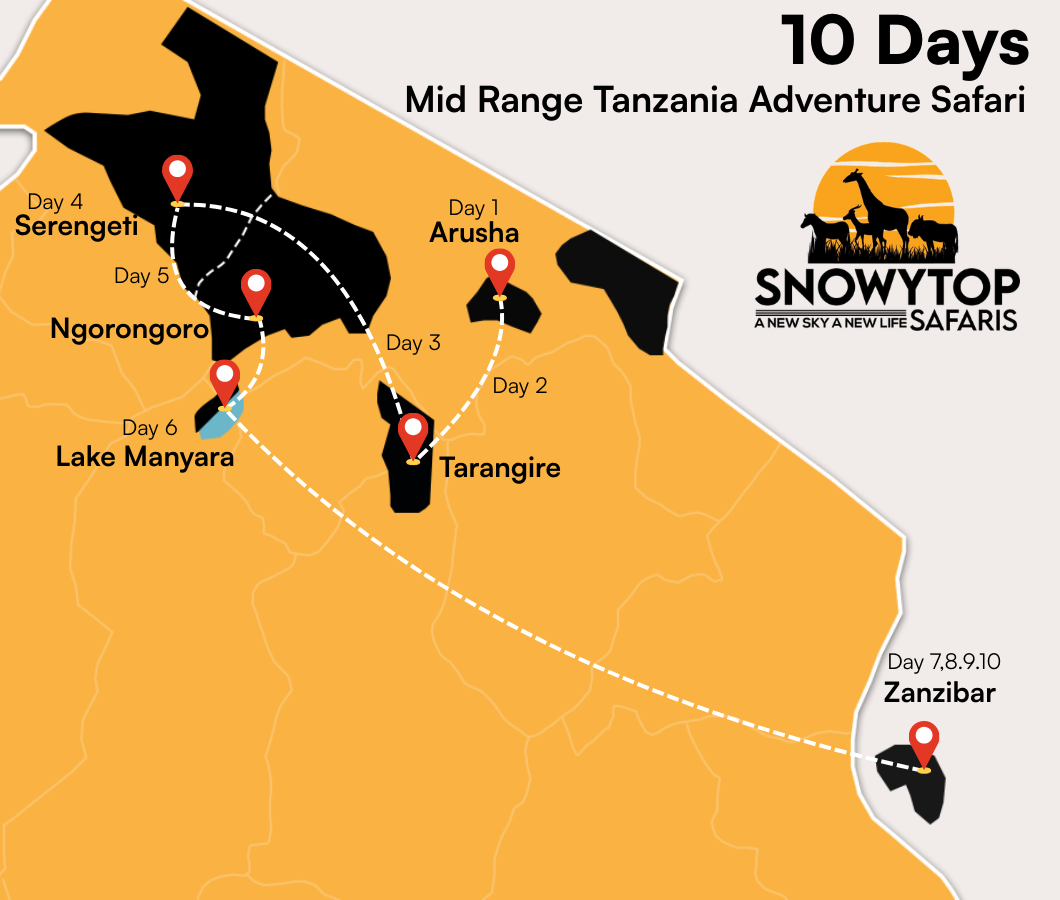 10 Days Mid-Range Tanzania Adventure Safari